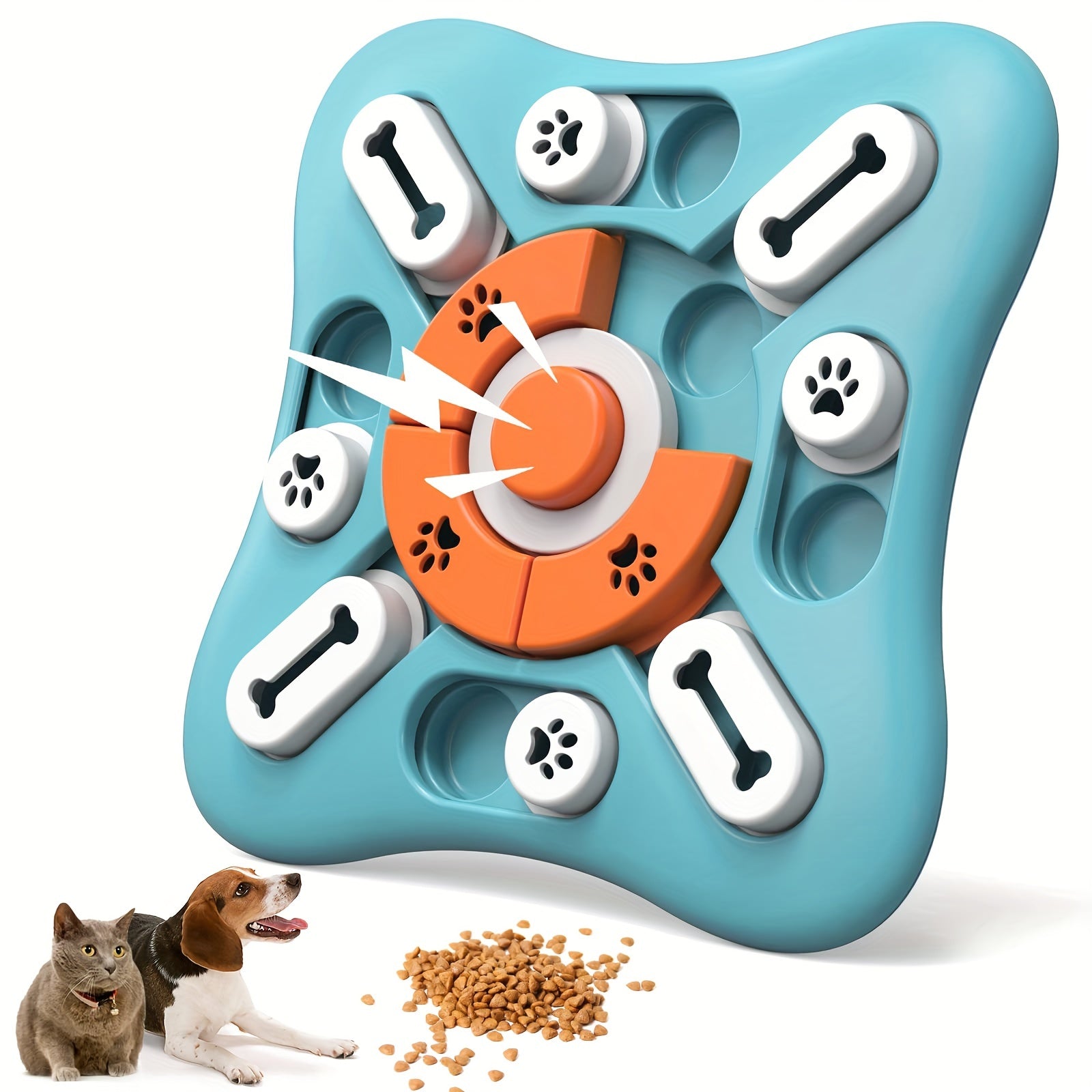 Puzzle toy designed to challenge and entertain dogs of all sizes.