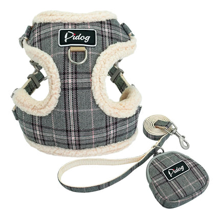 Adjustable No-Pull Soft Pet Harness Vest & Leash Set for Small to Medium Dogs