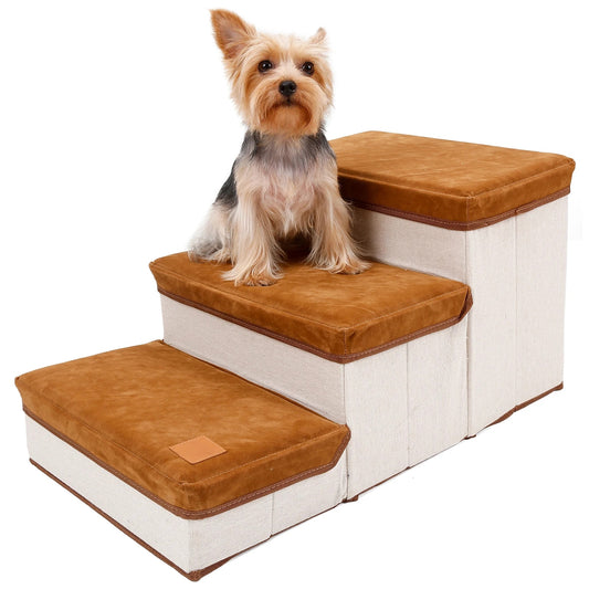 Foldable Dog Bed Couch Stairs Non Slip with Storage for Small, Frail or Injured Dogs