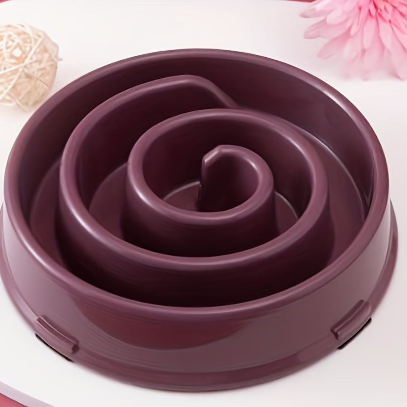 Close-up of Smart Puzzle Slow Feeder  Bowl in Red Color