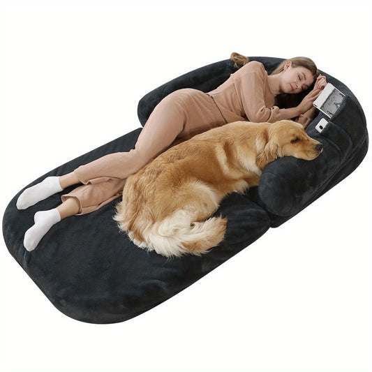 Dark Grey Portable bed for you and your furry friend