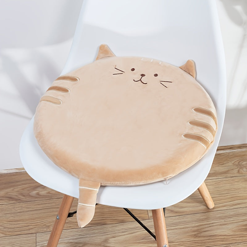 Soft memory foam cushion with charming cat patterns in brown color