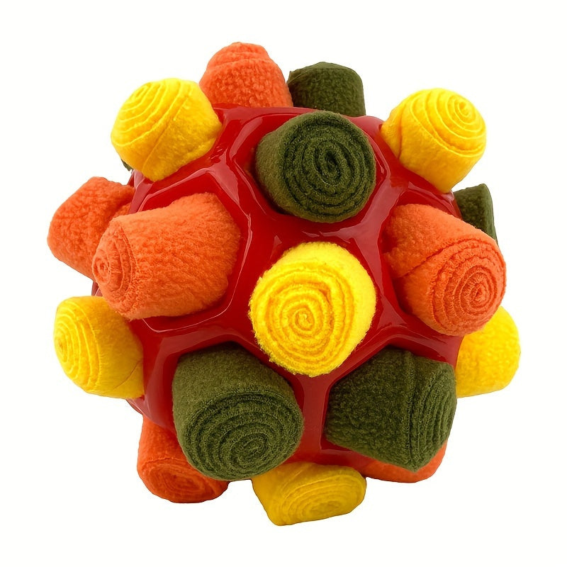 Sniffing Ball Smart Slow-Feeding Puzzle Toy for Dogs in Sunset Color