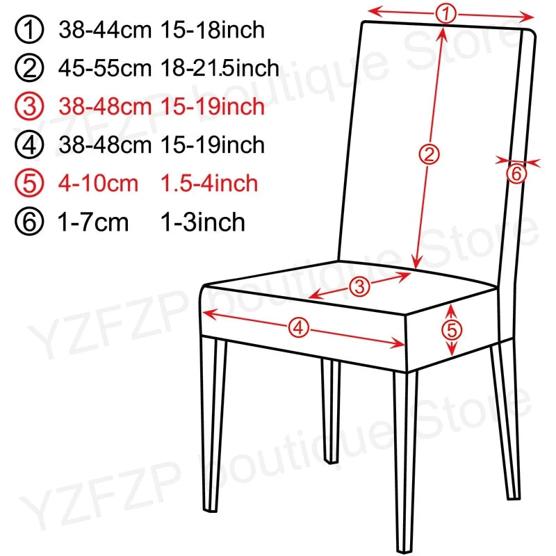 Product Dimensions of Universal Fit Elastic Chair Cover