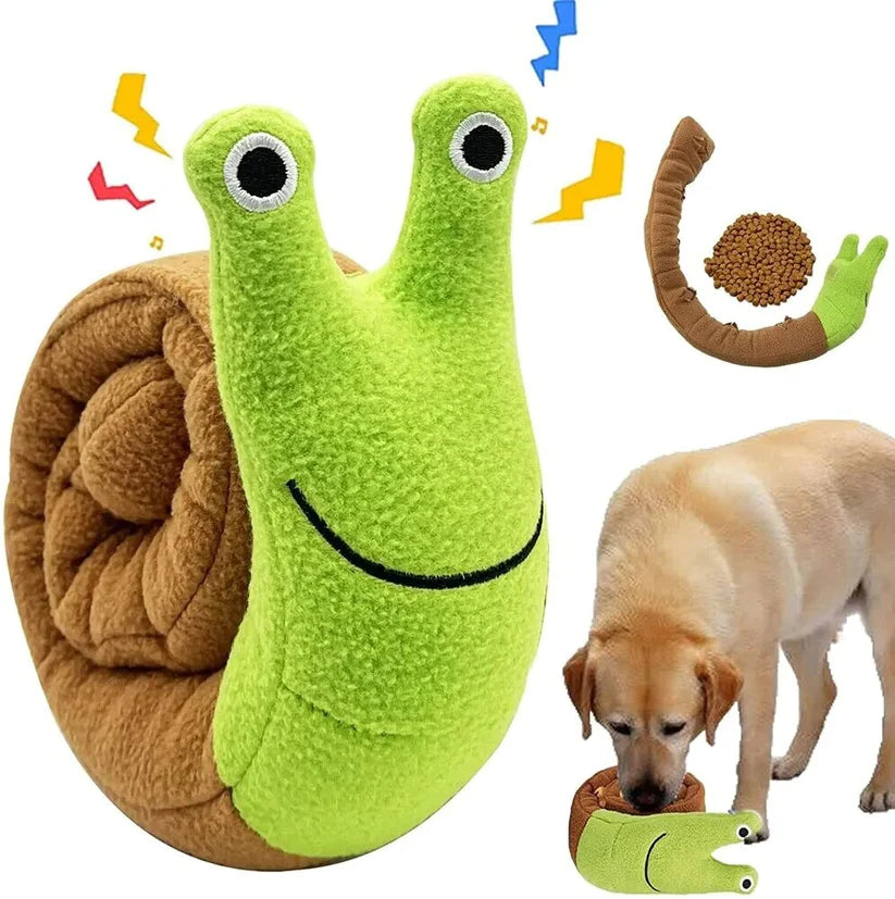 Cute Washable Interactive Soft Snail Dog Feeder