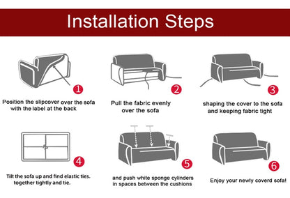 Installation steps of Velvet Stretch Sofa Covers