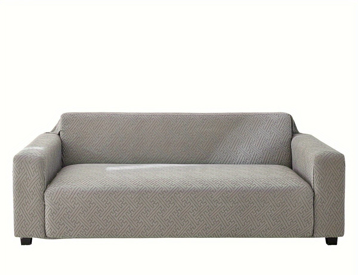 4 seater elastic sofa cover in dark grey color