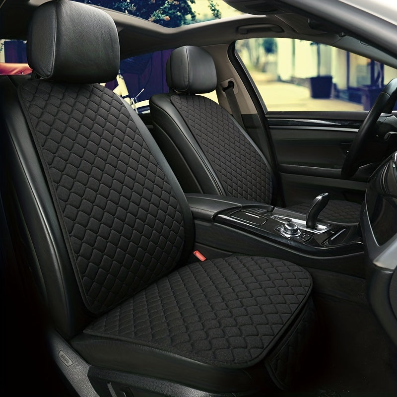 A Car with Universal Fit Flax Car Seat Covers  in Black Color