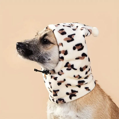 Leopard Print Neck  Balaclava for Dogs, Cozy Neck Warmer, Perfect for Ear Infections.