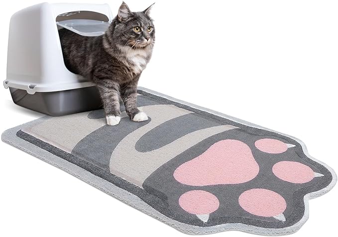 Eco-friendly, large cat litter mat with non-slip feature and superior litter capture design.