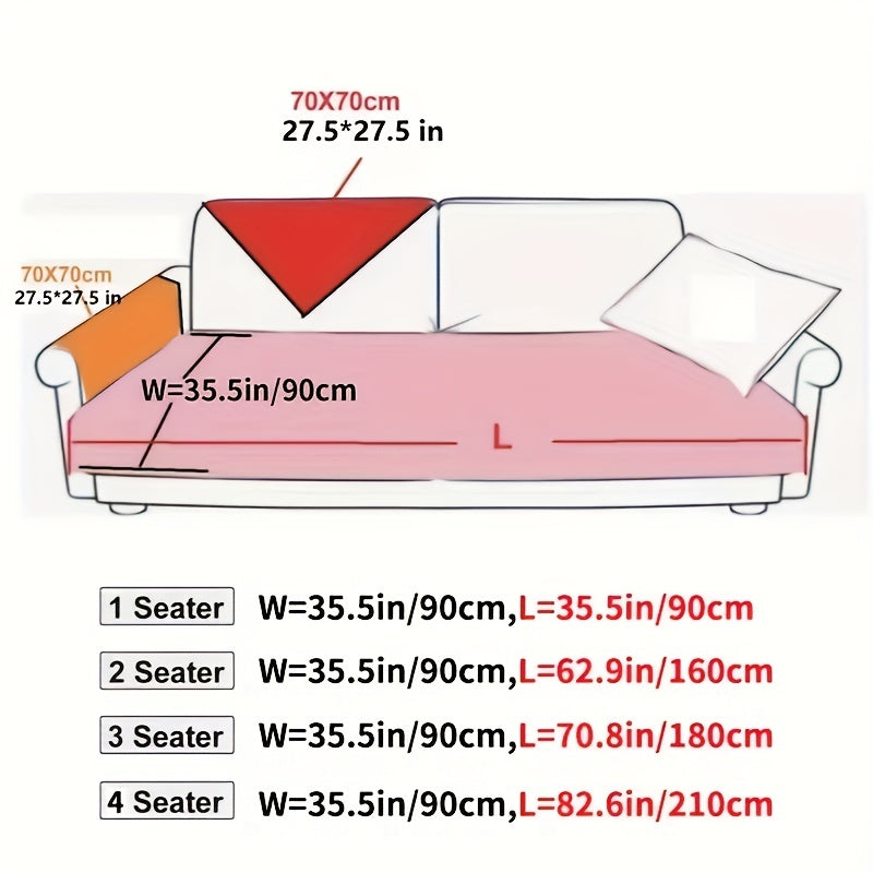 Measuring guide of Chenille Universal Sofa Cover