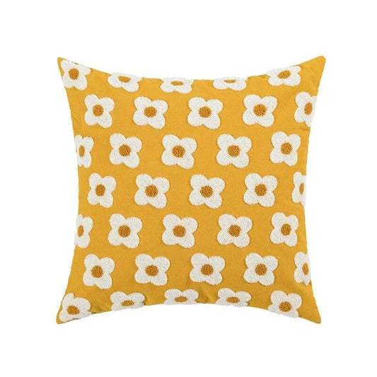 Stylish Floral Cushion Cover for Sofa & Bed Decor - Embroidered Pillow Case