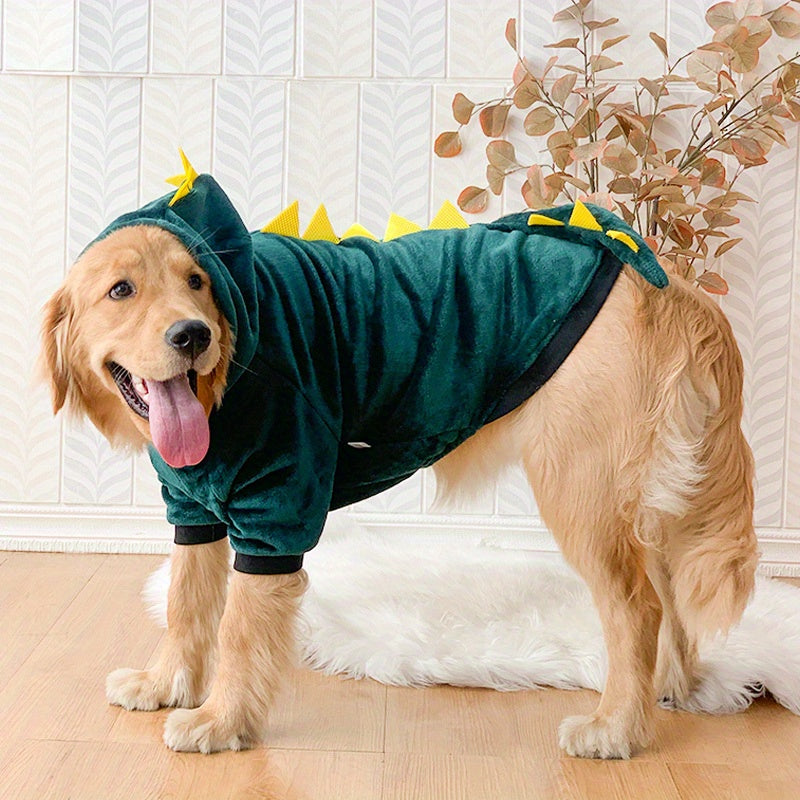 A side view of the same golden retriever inside the house.