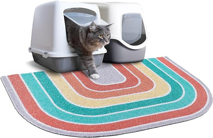 Large non-slip cat litter mat with an efficient litter-trapping design