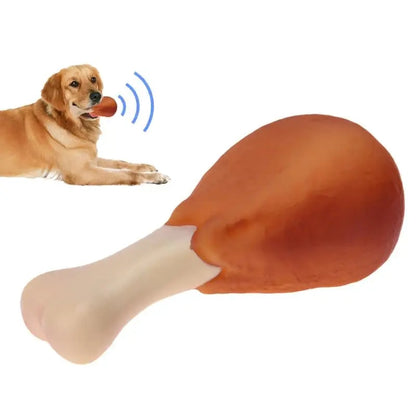 Rubber Chicken Leg Squeaker Toy for Pets - Fun and Interactive Chew Toy