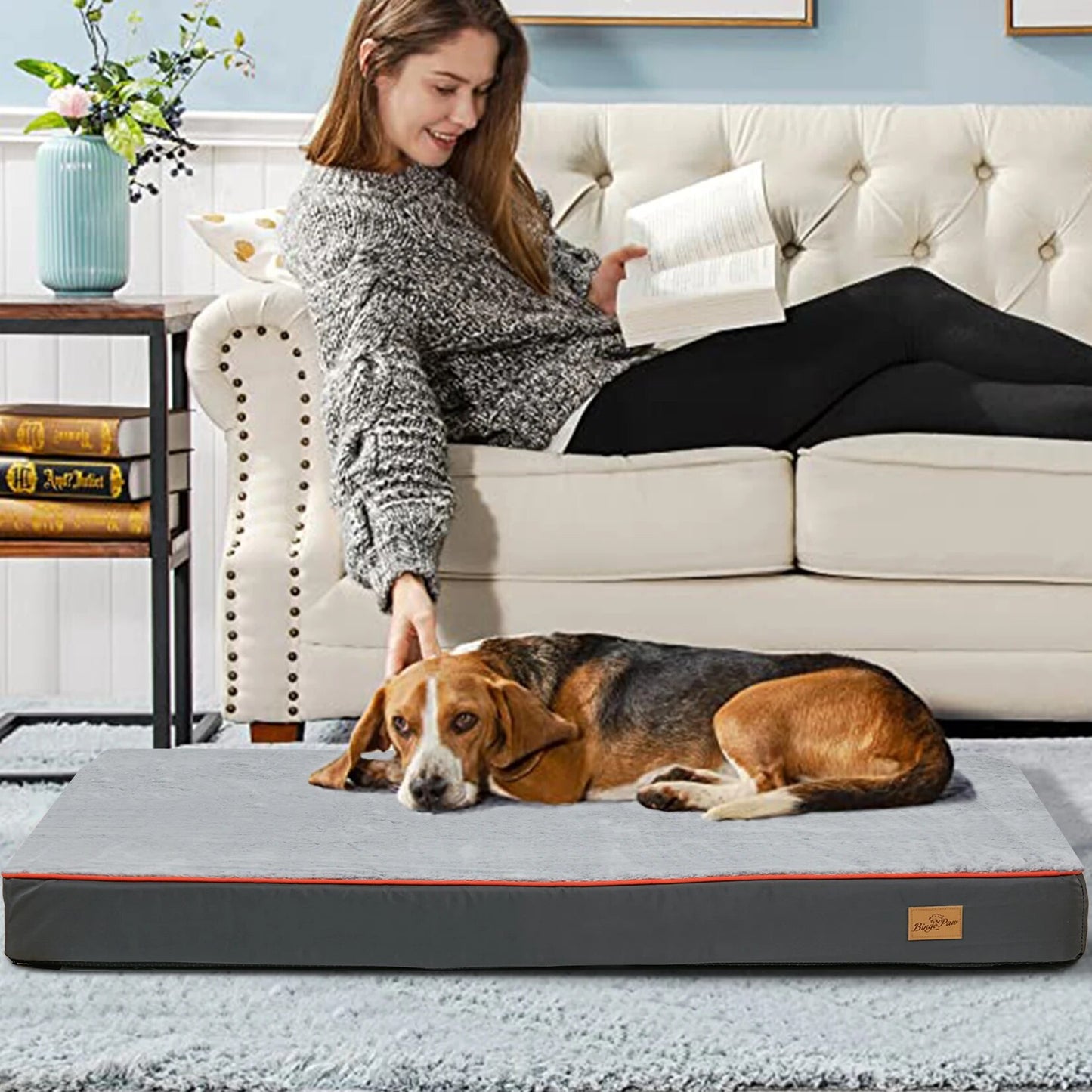 Orthopedic Dog Bed with Memory Foam and Waterproof Cover for Superior Comfort