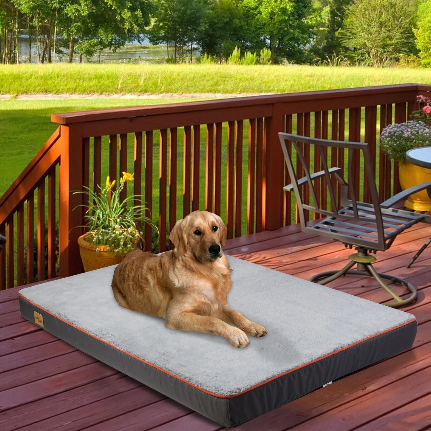 Luxury Memory Foam Dog Bed with Non-Slip Bottom for All Dog Breeds