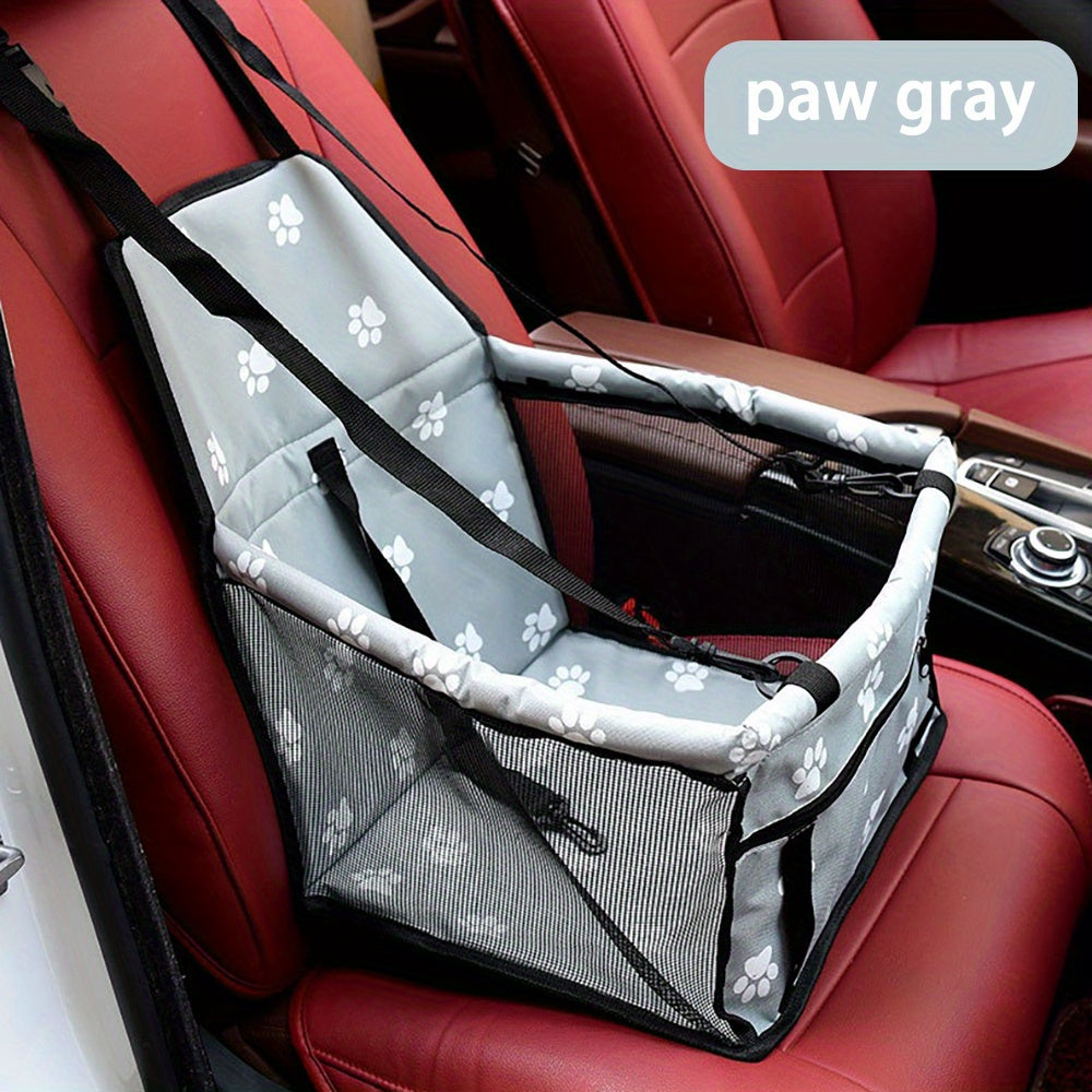 Cozy and Secure Oxford Fabric Dog Seat for Car Travel Comfort.