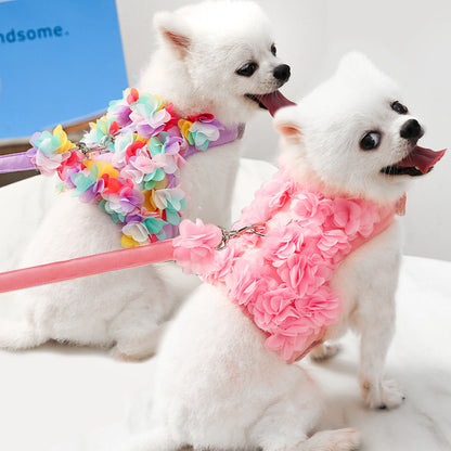 Handmade Cute Dogs Harness & Leash Set No Pull Soft Adjustable Breathable Mesh Safety Vest  Harness