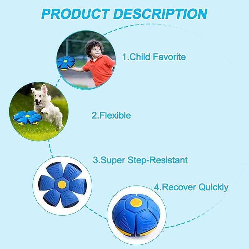 Return Flying Spinning Saucer Waterproof, Non-Chewable, Non-Toxic Ball