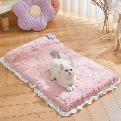 Soft Plush Frill Anti Anxiety Removable & Washable Cat Dog Small Mat