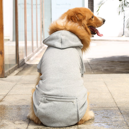 Warm dog jacket in high-quality material, perfect for cold weather in light grey