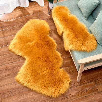 Double Heart Long Plush Carpet for Soft & Fluffy Living Room & Bedroom Mat