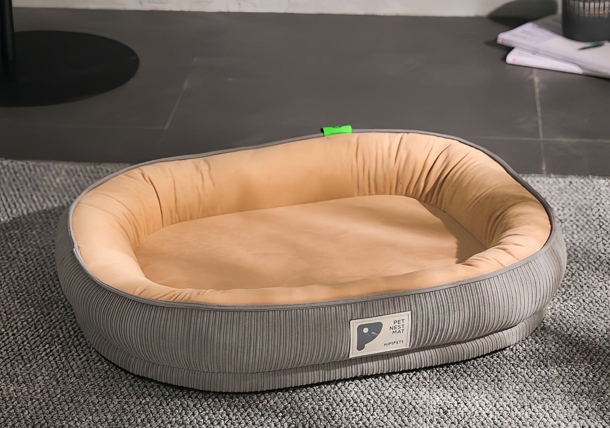 All-Seasons Warmth: Thickened Dog Bed for Your Furry Friend in Grey and Brown Color