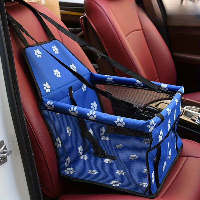 Foldable Dog Car Seat in Sturdy Oxford Fabric for Easy Storage.