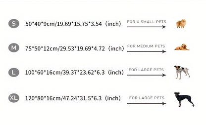 Size guide of All-Season Pet Sofa Bed