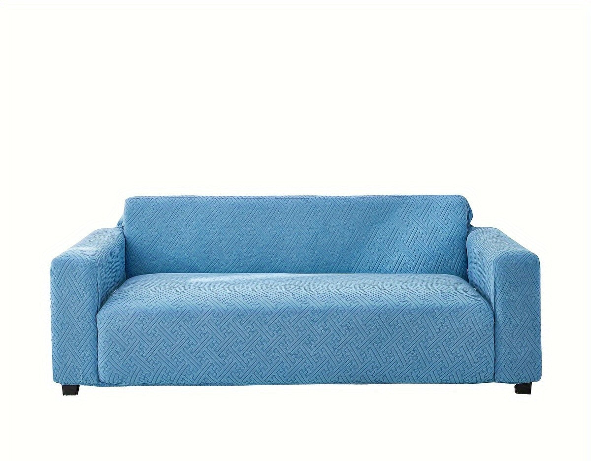 3 seater elastic sofa cover in blue color