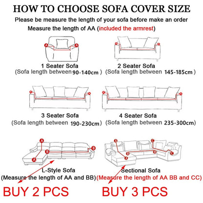 An image of how you can choose size of the sofa cover