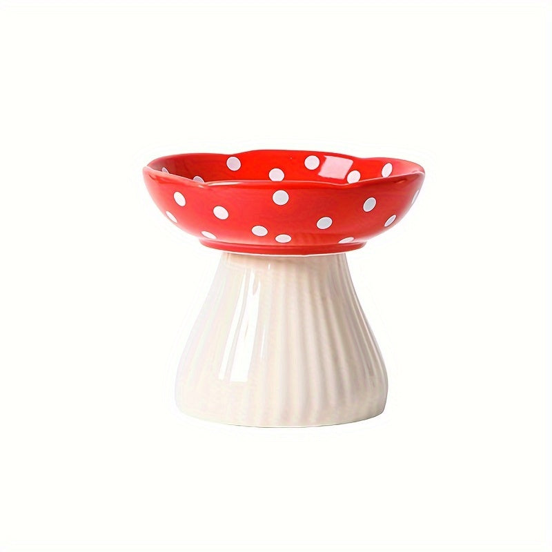 Mushroom Cat Bowl in Red Color