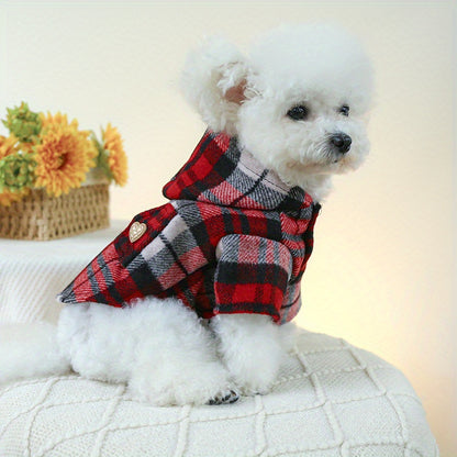 Christmas Plaid Dog Washable Hooddie