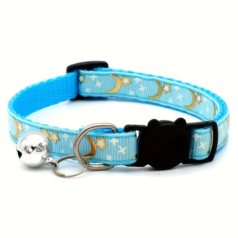 sky blue dog collar  with bell