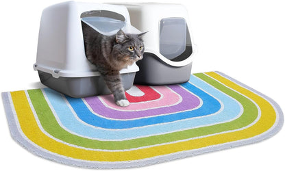 Spacious cat litter mat with non-slip surface