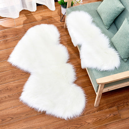 Double Heart Long Plush Carpet for Soft & Fluffy Living Room & Bedroom Mat