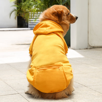 Stylish dog sweater with pocket detail for treats and bags in Yellow