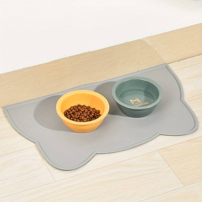 Stylish and functional pet feeding mat  in grey color