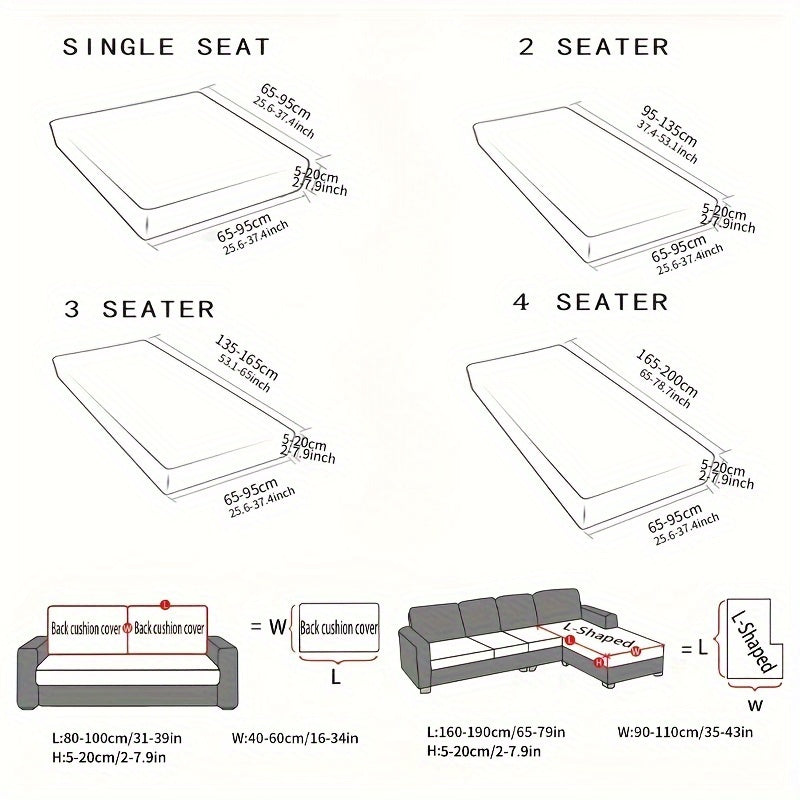 Sizes of Premium Sofa Cover - Pet Friendly & Non-Slip Protection for Every Couch