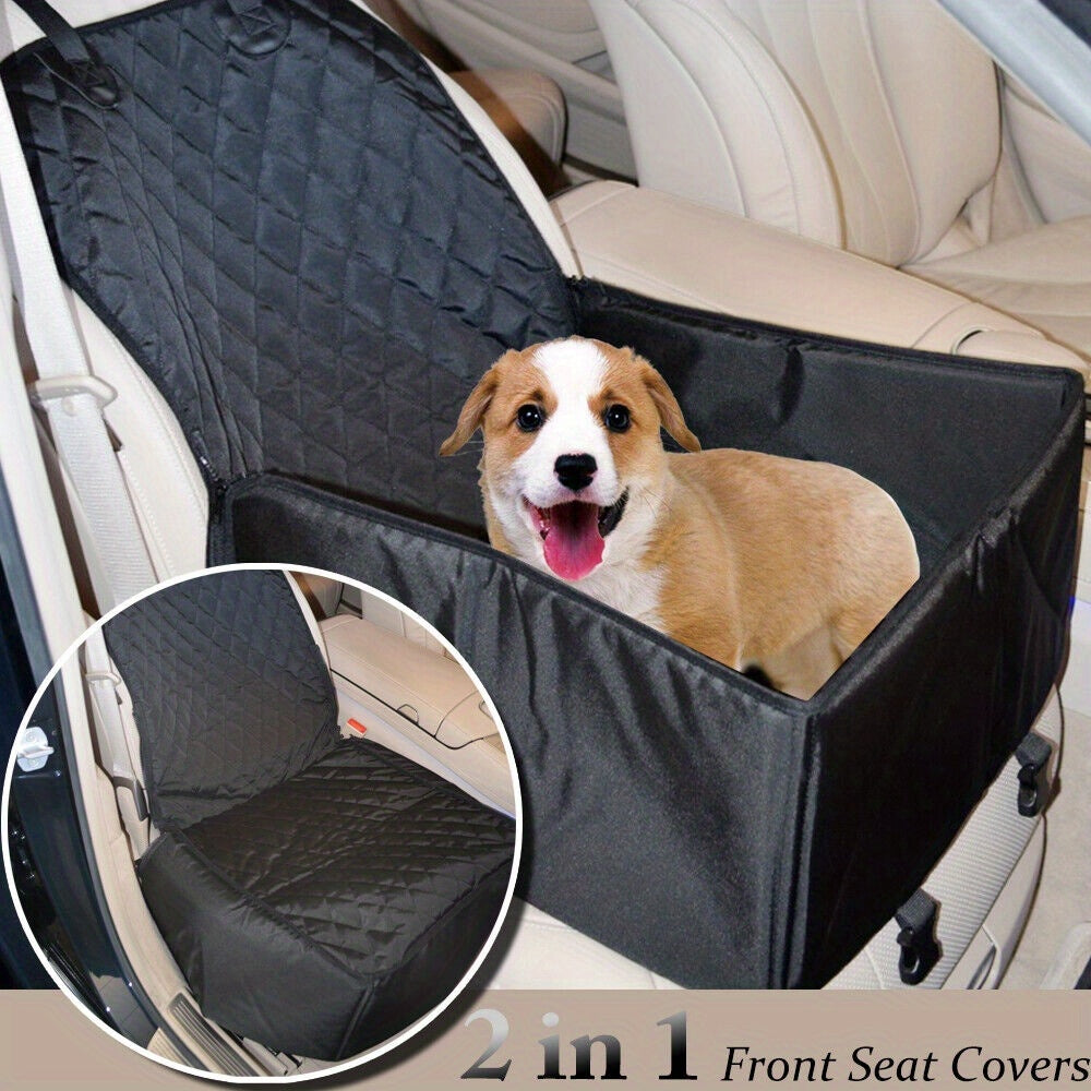 Waterproof dog seat cover for cars, ensuring a non-slip and secure ride for pets.