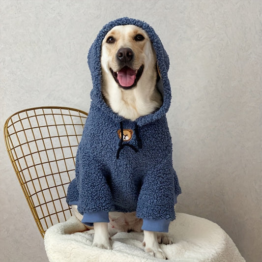 Warm dog hoodie for medium to large breeds in stylish design