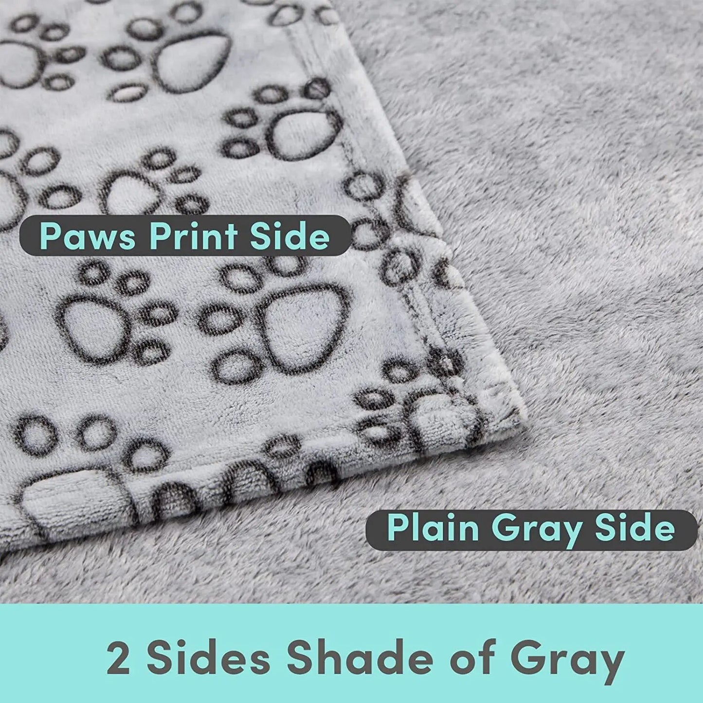 Winter Warm Paw Print Pet Blanket for Dogs & Cats - Soft Fleece Mat