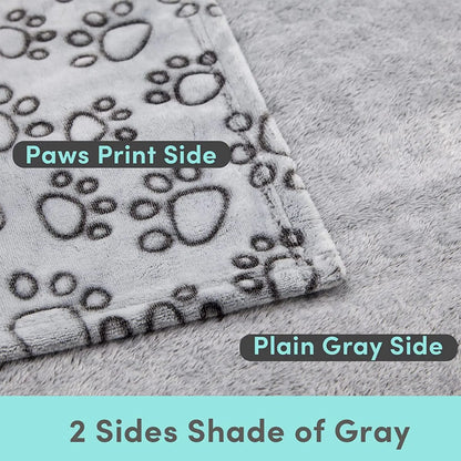 Winter Warm Paw Print Pet Blanket for Dogs & Cats - Soft Fleece Mat