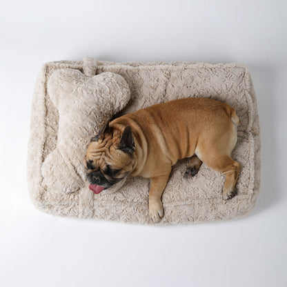 Cosy Supportive Soft Warming Luxury Bone Cloud Shape Dog Bed