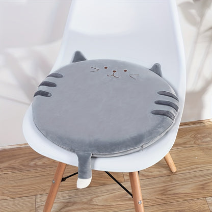 Ergonomic memory foam cushion with playful cat pattern in grey color