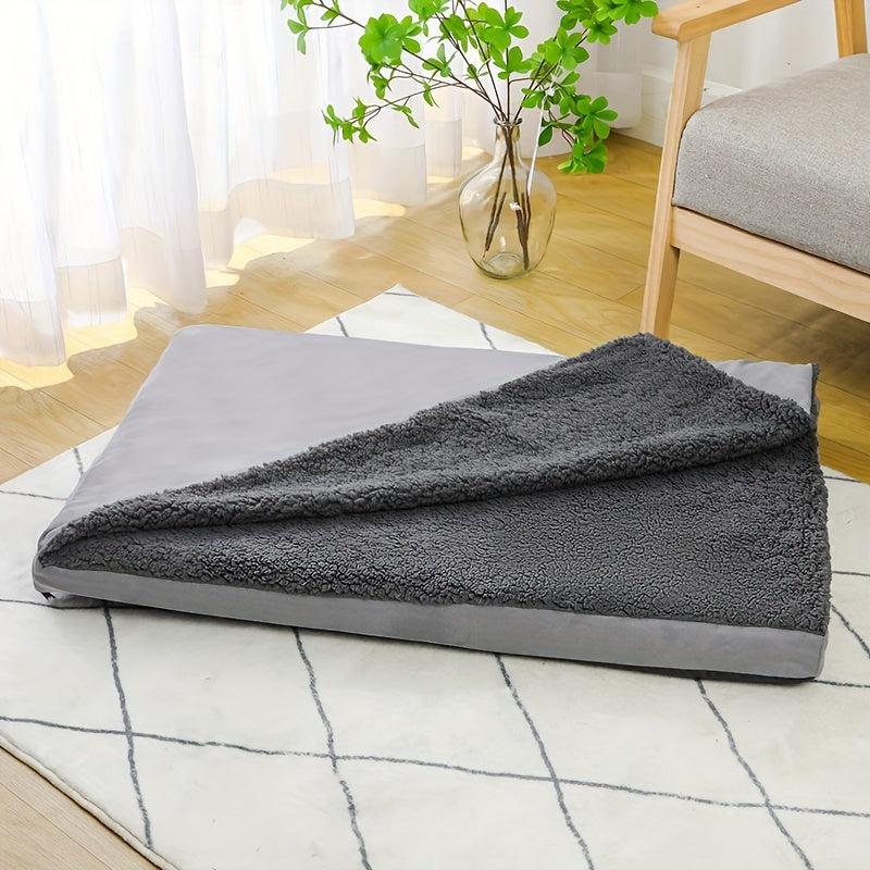 a large dog bed in grey color