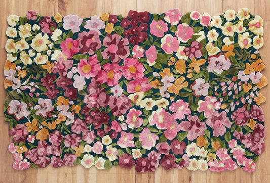 Unique Handmade Floral Pet Floor Rug