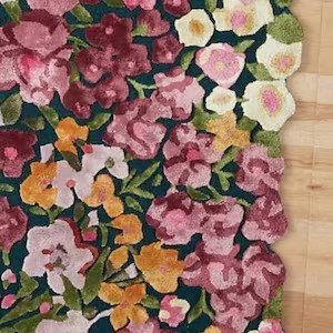 Unique Handmade Floral Pet Floor Rug