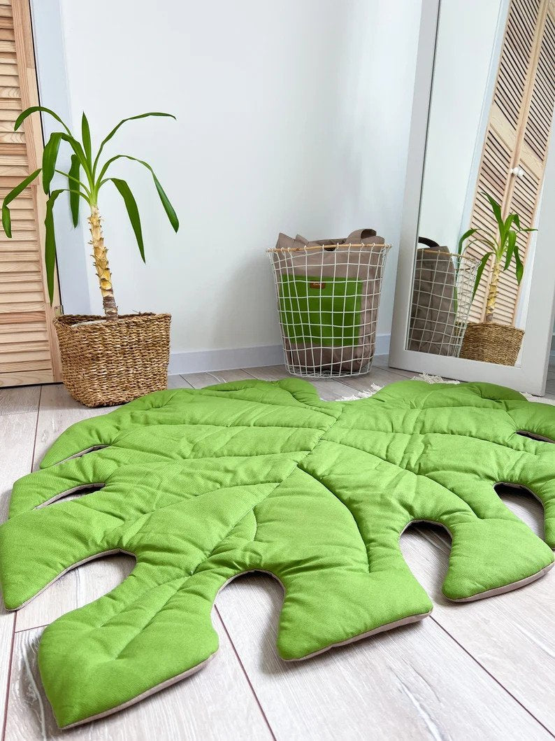 Luxury Handmade Pet Customised Coorka Cotton Leaf Supersized Option Blanket Mat with Carry Bag